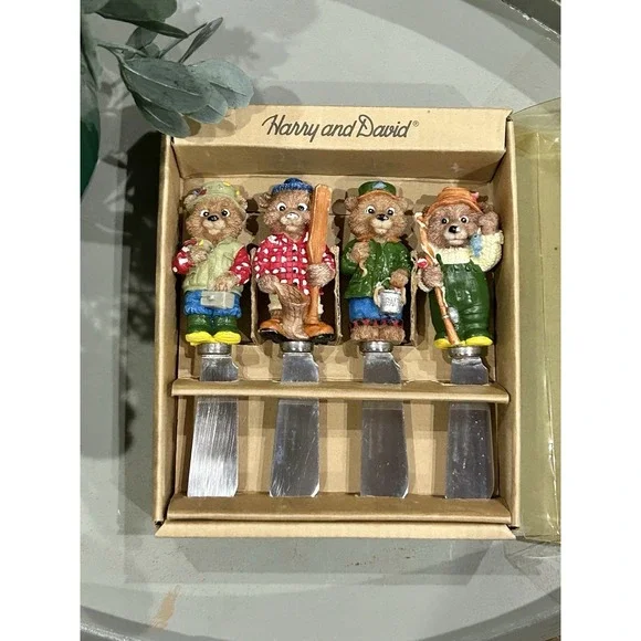 Harry and David Active Outdoor Teddy Bear Spreader Set of Four Stainless Steel‎