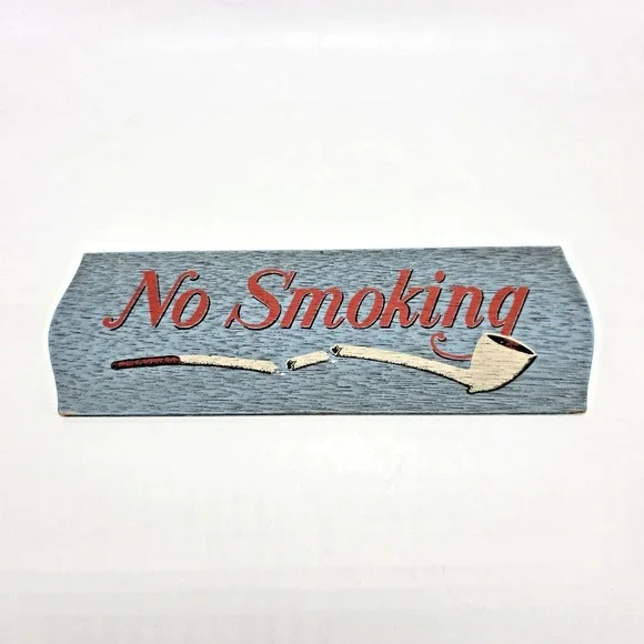 Vintage No Smoking Wood Wall Hanging Sign Plaque Art 1967 Yorkraft York PA 12