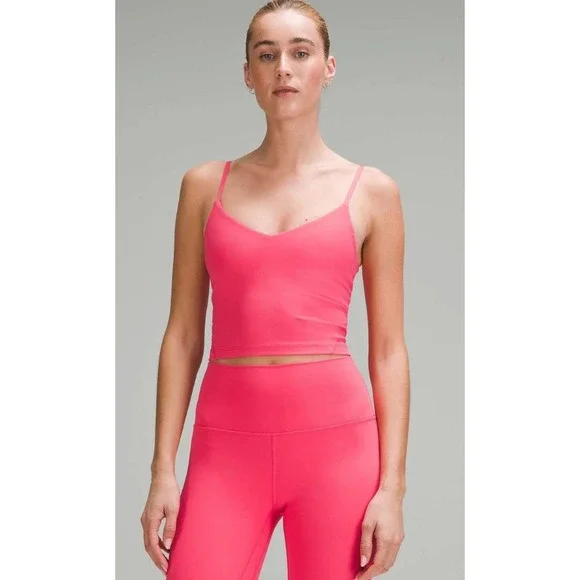 Lululemon Women's Align Cropped‎ Cami Tank Top A/B Cup In Glaze Pink Size 0