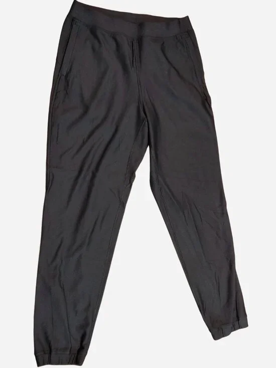 Lululemon Pants Womens 8 Black Jogger Woven Zip Ankle Pockets Athletic Running