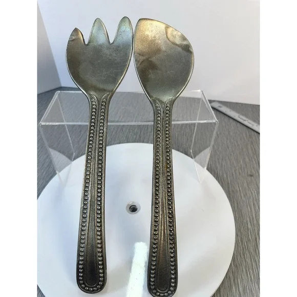 Wilton Armetale Serving Fork And Spoon‎ Flutes And Pearls - Dinner Entertaining