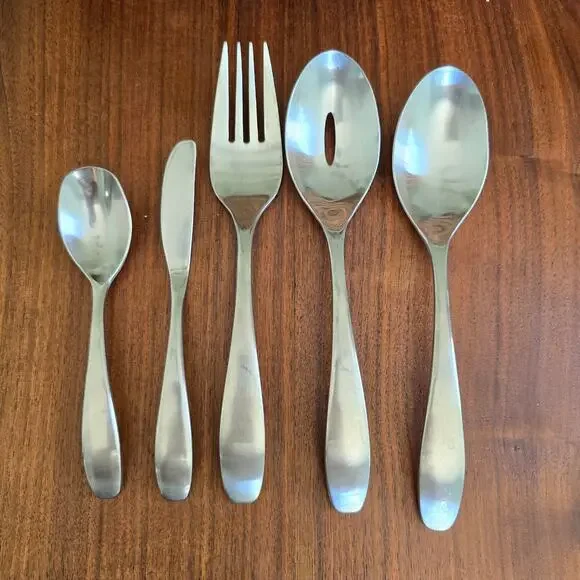 Oneida Silver Stafford Stainless Steel 5 Piece Hostess Set Satin Finish Heavy