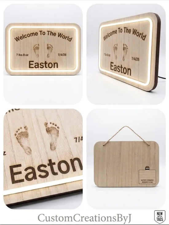 Custom Wood LED Sign Personalized Gift