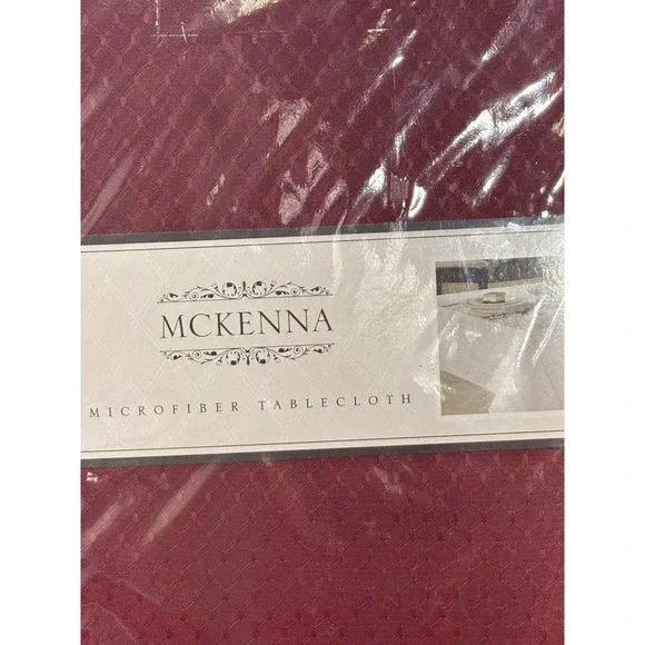 McKenna‎ Dark Red Oblong Tablecloth 70x120 Spill Proof Table Cover Seats 10-12