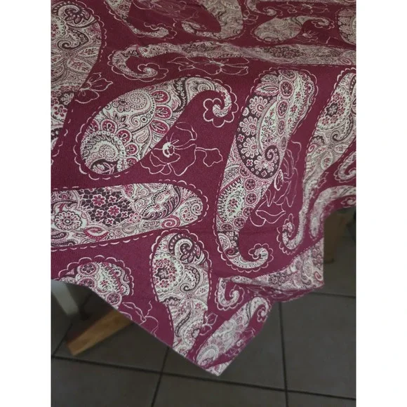 Zina Vasi 70x90 Tablecloth 12 Napkins Red Paisley Thick Cotton Holiday Old World