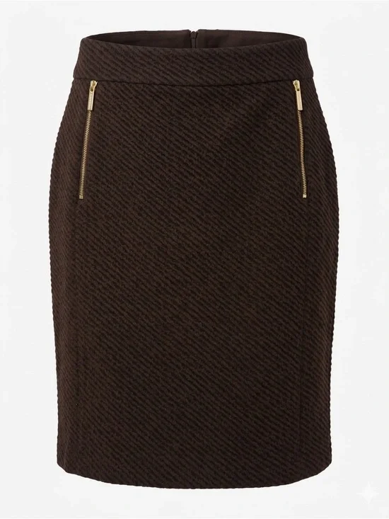 Michael Kors Brown Textured Pencil Skirt Size XL NWT
