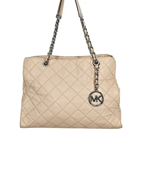 Michael Kors Susannah Quilted Leather tote Chain Shoulder Bag COA Blush Pink