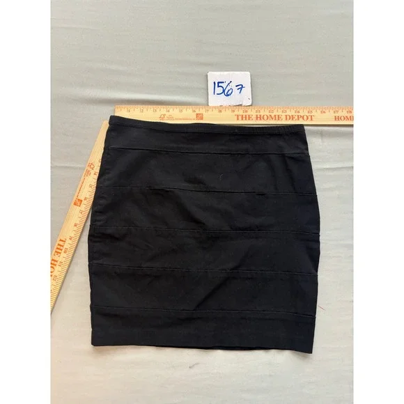 Candy Couture Black Bandage Mini Skirt Tiered Bodycon Size L 8730