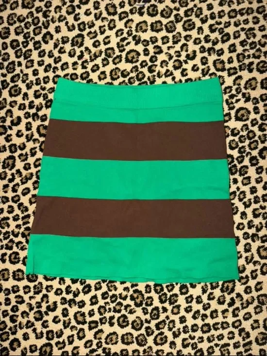 Striped Green and Brown Women’s Skirt