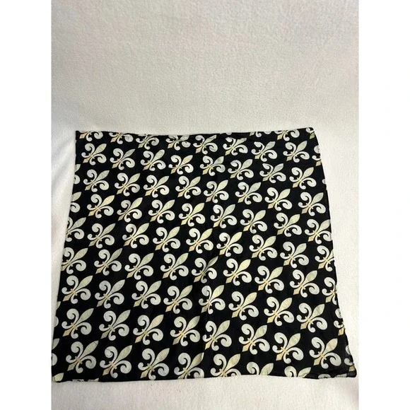 Fleur De Lis Gothic OS Black Cream Square Bandana Scarf Headwrap