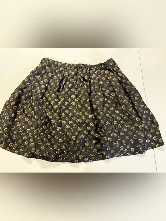 DKNY Skirt Silk Women's Size 2 Career Floral Pleated Above Knee Mini Oversized