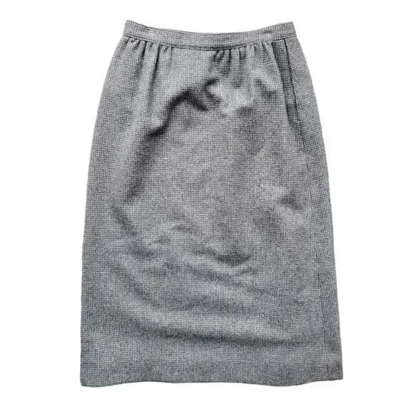 Pendleton‎ Vintage Grey Tweed Wool Skirt 8 USA Midi Pencil Vintage Office Career