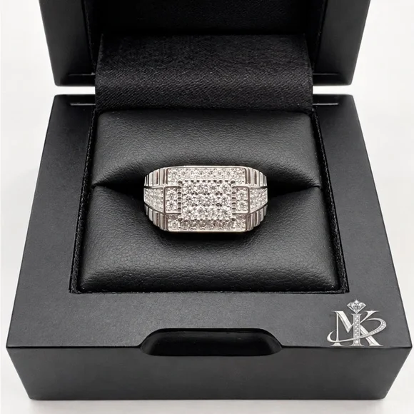 925 Sterling Silver 2.00CTW MOISSANITE Pave Men’s Ring Size 10,11 or 12