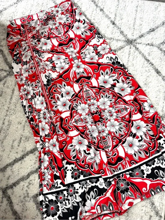 Red & Black Floral Skirt