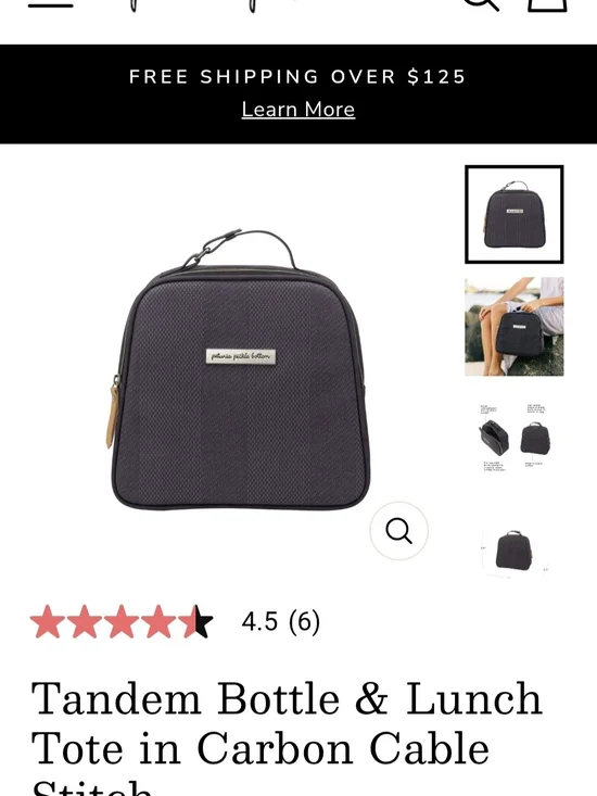 Petunia Pickle Bottom Tandem Bottle & Lunch Tote in Carbon