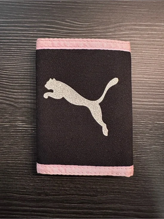 Puma Kids Black and Pink Trifold Wallet