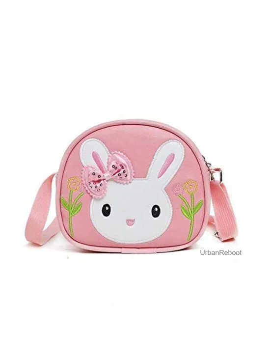 Girls Crossbody Purse PU Leather Adjustable Strap Toddler Kids Bag Rabbit