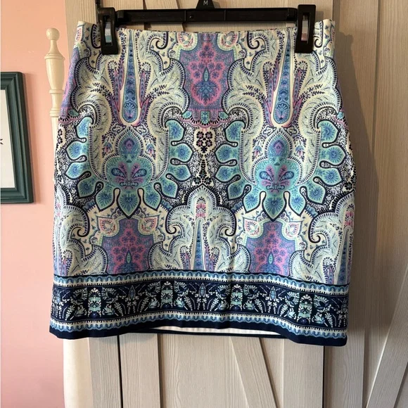 Talbots Paisley Pencil Skirt