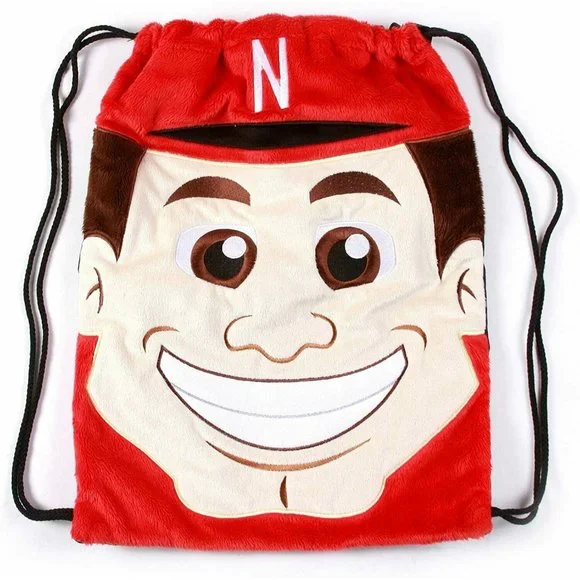 Team Bac-Sacs‎ Nebraska Cornhuskers Herbie Husker Plush Drawstring Bag Red NWT