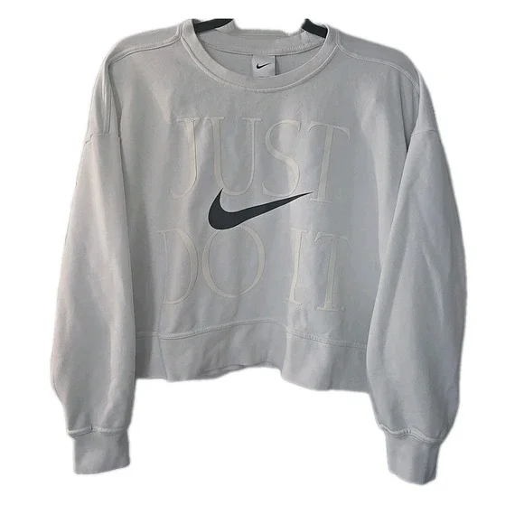 Nike Just Do It Big Center Swoosh Loose Boxy Fit‎ Long Sleeve Shirt Size Medium