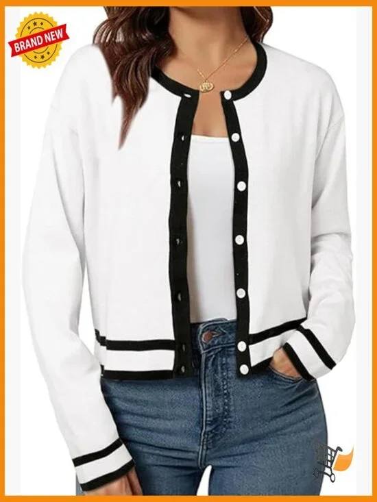 Cropped Cardigan Sweater Lightweight Bolero Shrug Button Down Long Sleeve