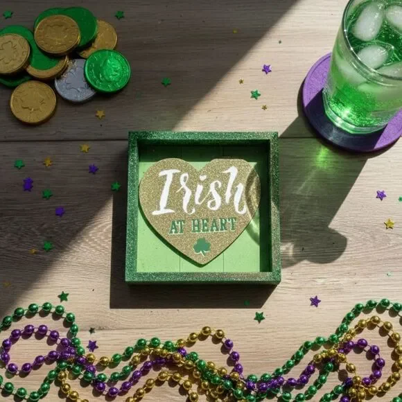 NWT St. Patrick’s Day 'Irish at Heart' Wall Decor - Green, White, & Gold