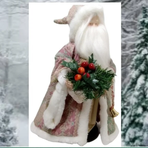 Old World Victorian Santa Luxury Christmas Tree Topper Figurine Grandmillennial