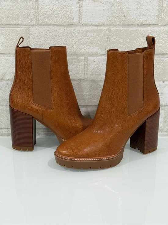 TORY BURCH CARSON LUG SOLE ANKLE BOOT - Toasted Caramel - Sz - 11 .US