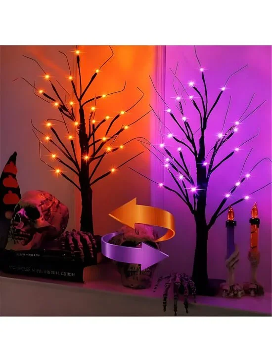 Halloween Decorations 2 Pack 24 Inch Color-Changing Halloween Tree