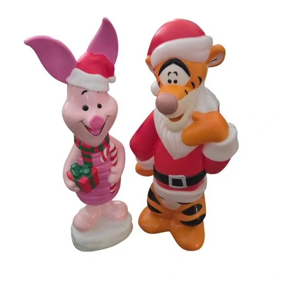 Disney Tigger Piglet Christmas Blow Mold Set 2 ft. Plastic Holiday Decor Gemmy