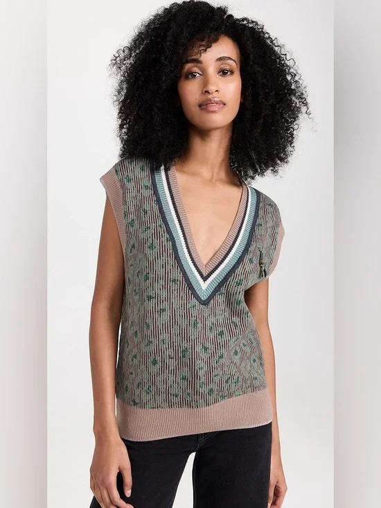 Scotch & Soda Women's Animal Jacquard Knitted Spencer Vest Size XS/S