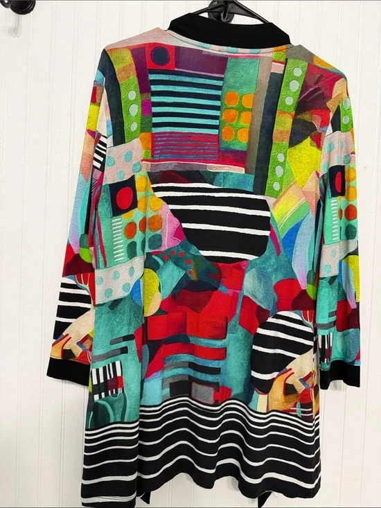 Simply Art by Dolcezza M ‘Relaxing Red’ Open Front Cover Up Cardigan