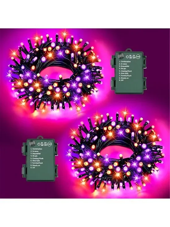 Halloween Lights String Total 100LED Battery Operated Outdoor 8 Modes with