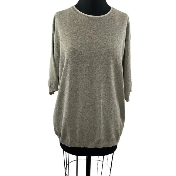 Raffi Linea Uomo Heather Beige Sweater Cotton Blend Crew Neck Size X-Large XL