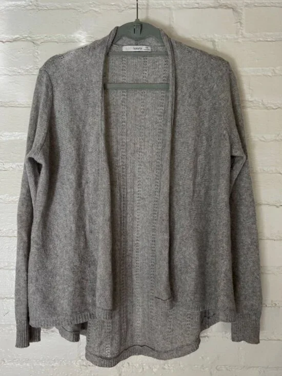 Subtle Luxury S/M Gray Cashmere Cardigan Sweater Good Condition