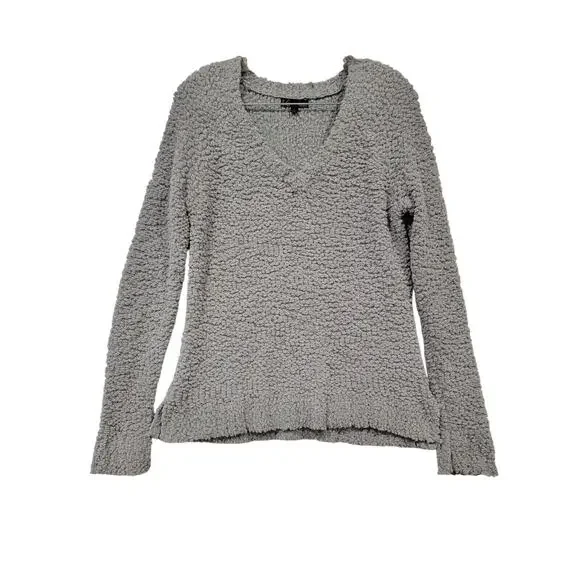 Grey Large Fuzzy Popcorn Knit Sweater Whimsigoth Cottagecore 90s Grunge Gweeble