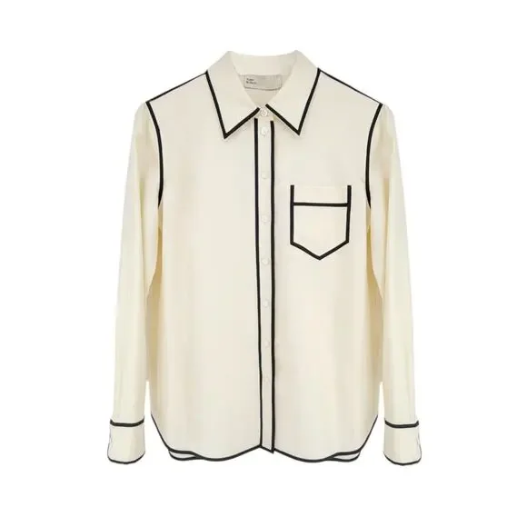 TORY BURCH Brigitte Silk Shirt In New Ivory 4
