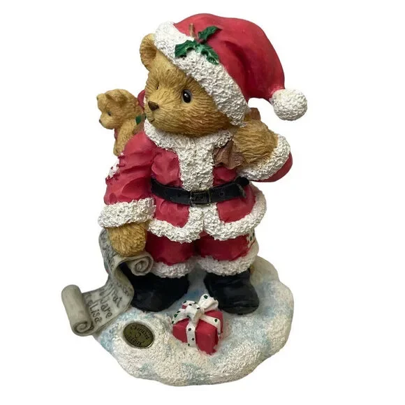 Vintage 1995 Cherished Teddies Nickolas Christmas Santa You're Top Of My List