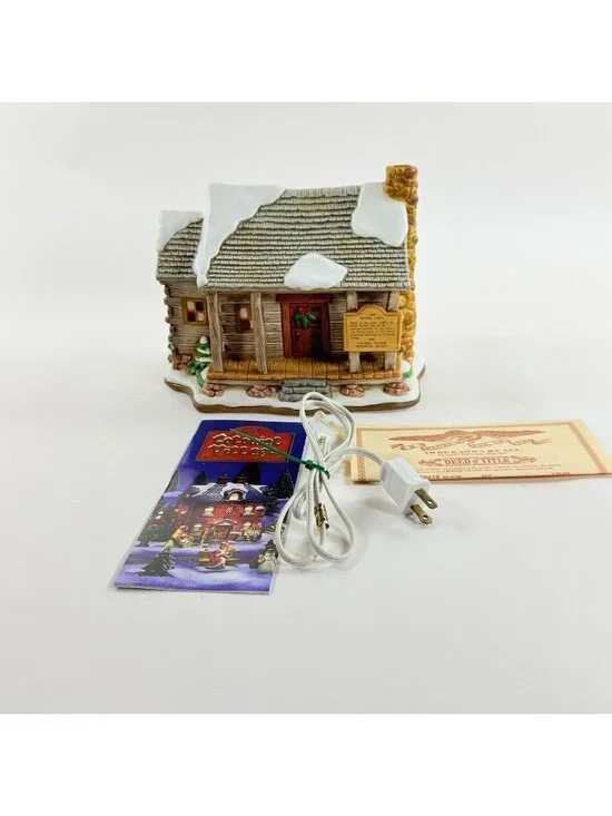 Lefton 1994 Colonial Christmas Village Notfel Cabin Christmas Village
