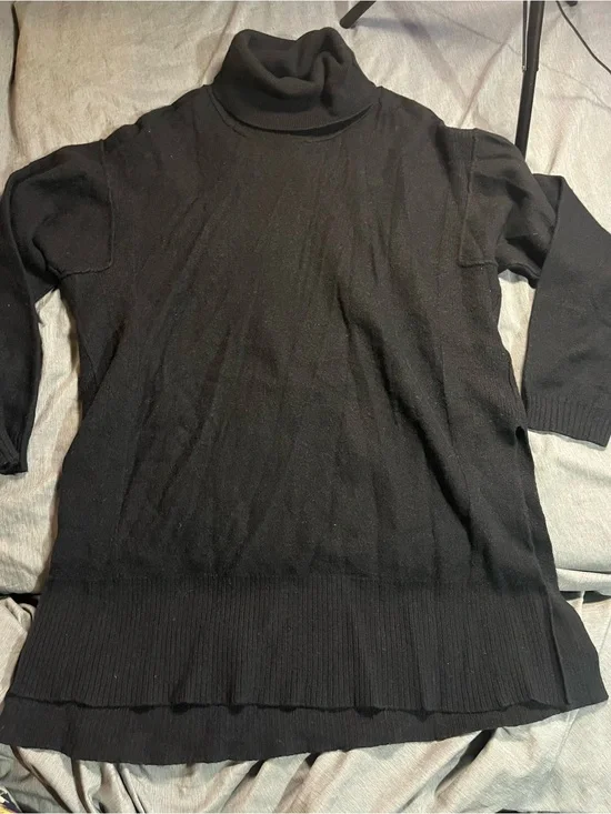 We The Free Black Turtleneck Sweater Tunic 100% cashmere