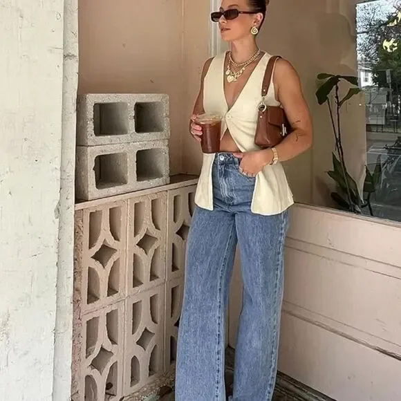Vintage white sweater vest