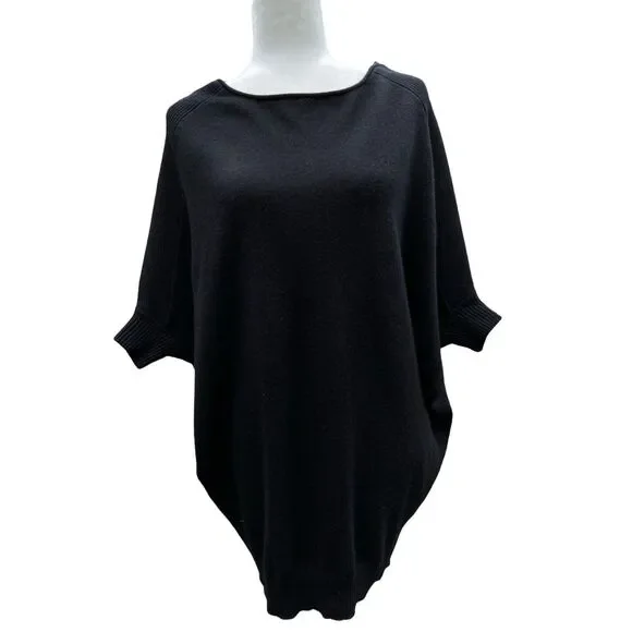 Tory Burch Women Small Sweater Cashmere Black Knit‎ Pullover Dolman Sleeve