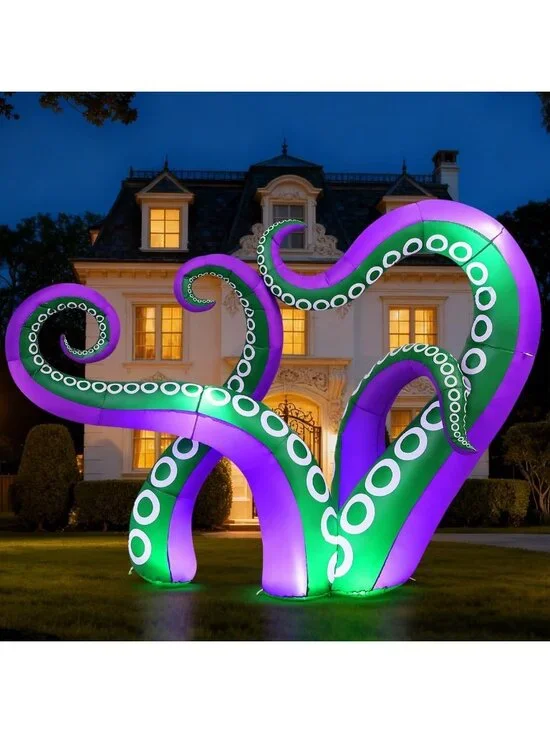 7.2FT Inflatable Octopus Holiday Decor | LED Lighted Outdoor Yard Decoration