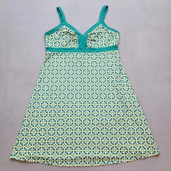 Patagonia Women's XL Shelf‎ Bra Swim Dress Teal Geometric Print UPF Beach