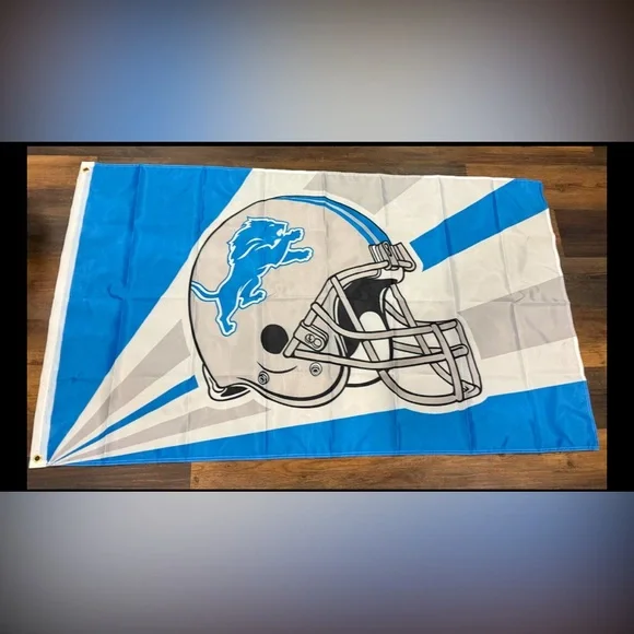 Detroit lions flag new large in package lions banner 3 by 5 feet double sided