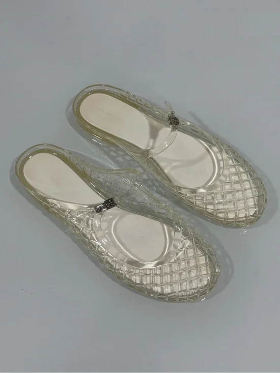 TORY BURCH MELLOW MARY JANE JELLY - CLEAR / SILVER - SZ - 9