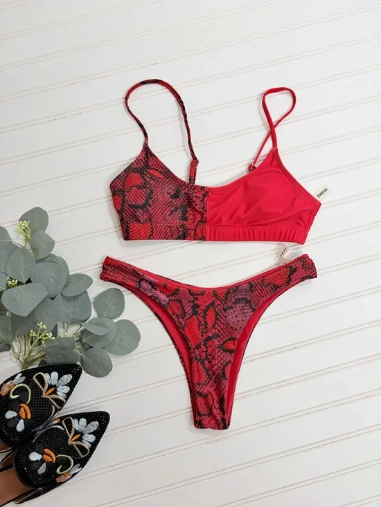SHEIN Snake Print Bikini Swim Set