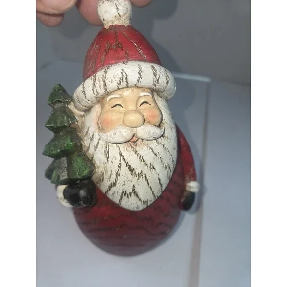Heartland Holiday Santa Claus w/ Tree Hand-Painted Resin Christmas Figurine