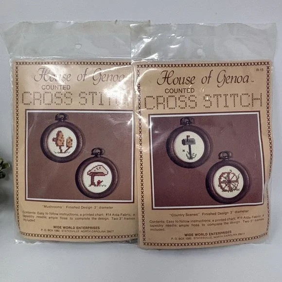 House Of Genoa Counted Cross Stitch Mushrooms & Mailboxes 3
