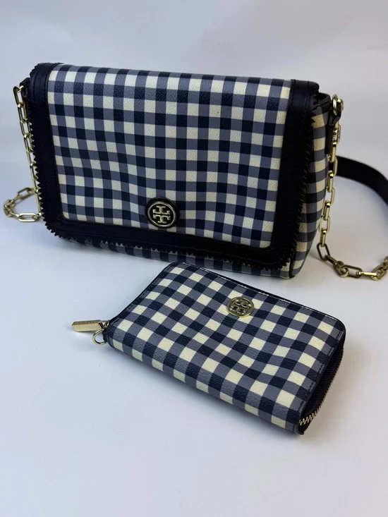 Tory Burch • Kerrington Gingham Crossbody with Matching Wallet